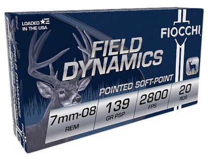 Picture of Fiocchi 7Mm08b Field Dynamics 7Mm-08 Rem 139 Gr Pointed Soft Point 20 Per Box/ 10 Case 