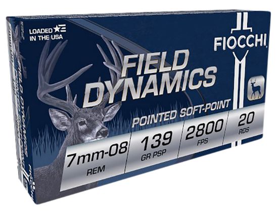 Picture of Fiocchi 7Mm08b Field Dynamics 7Mm-08 Rem 139 Gr Pointed Soft Point 20 Per Box/ 10 Case 