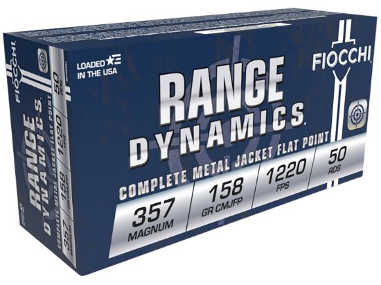 Picture of Fiocchi 357Gcmj Range Dynamics 357 Mag 158 Gr Copper Metal Jacket Flat Point 50 Per Box/ 20 Case 