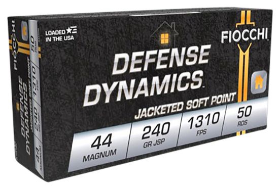 Picture of Fiocchi 44A500 Defense Dynamics 44 Rem Mag 240 Gr Jacketed Soft Point 50 Per Box/ 10 Case 