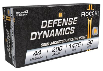 Picture of Fiocchi 44B500 Defense Dynamics 44 Rem Mag 200 Gr Semi Jacketed Hollow Point 50 Per Box/ 10 Case 