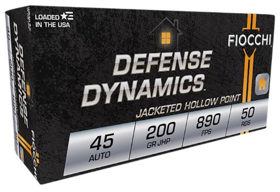 Picture of Fiocchi 45B500 Defense Dynamics 45 Acp 200 Gr Jacket Hollow Point 50 Per Box/ 10 Case 