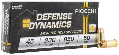 Picture of Fiocchi 45T500 Defense Dynamics 45 Acp 230 Gr Jacket Hollow Point 50 Per Box/ 10 Case 