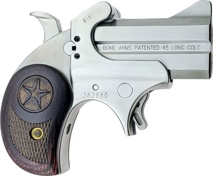 Picture of Bond Arms Bam Mini Original 45 Colt (Lc) 2Rd 2.50" Stainless Steel Double Barrel & Frame, Auto Extractor & Rebounding Hammer, Blade Front/Fixed Rear Sights, Rosewood Grips, Manual Safety 