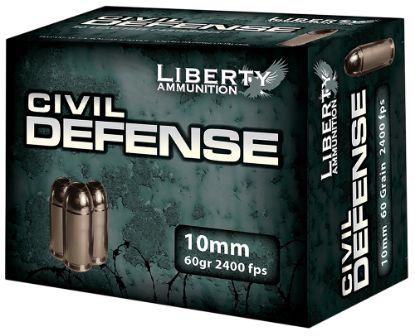 Picture of Liberty Ammunition Lacd10032 Civil Defense 10Mm Auto 60 Gr Lead Free Fragmenting Hollow Point 20 Per Box/ 50 Case 