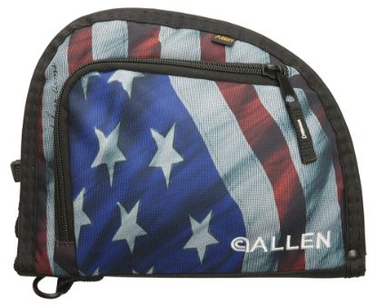 Picture of Allen 7719 Victory Auto Fit Handgun Case Usa Flag Endura W/Black Trim, 1-Pocket, Knit Lining, Foam Padding & Lockable Zippers 9" X 7" Interior Dimensions 