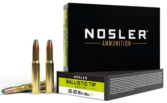 Picture of Nosler 40065 Ballistic Tip 30-30 Win 150 Gr Round Nose Ballistic Tip 20 Per Box/ 10 Case 