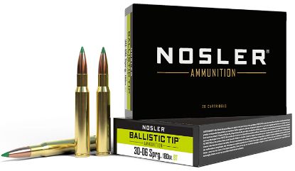 Picture of Nosler 40072 Ballistic Tip 30-06 Springfield 180 Gr Spitzer Ballistic Tip 20 Per Box/ 10 Case 