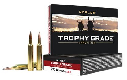 Picture of Nosler 60150 Trophy Grade Long-Range 270 Wthby Mag 150 Gr Nosler Spitzer Accubond Long Range 20 Per Box/ 10 Case 