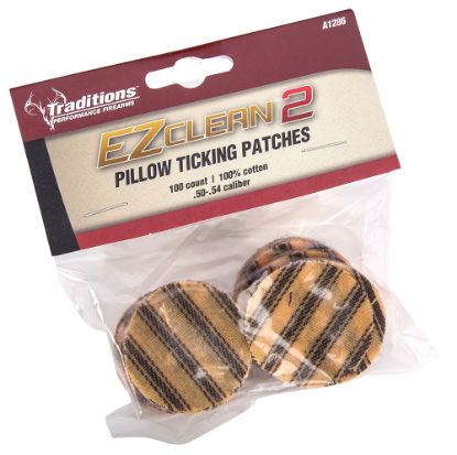 Picture of Traditions A1286 Ez Clean 2 Pillow Ticking Patches .50 .54 Cal Cotton 100 Per Pack 