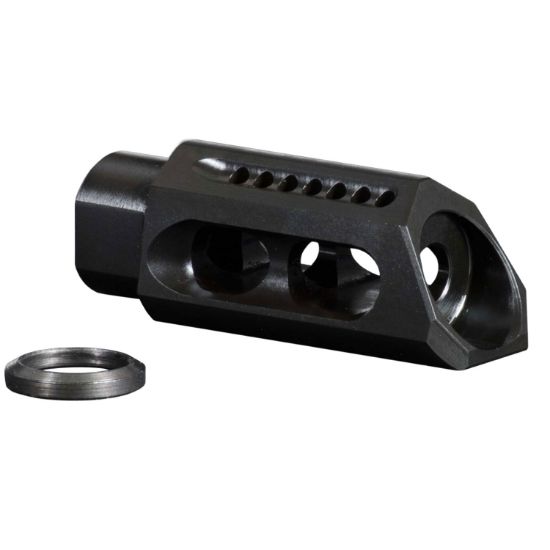 Picture of Yankee Hill 3085Mba Slant Muzzle Brake Black Steel With 5/8"-24 Tpi Threads & 2.75" Oal For 30 Cal Ar-Platform 