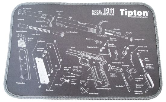 Picture of Tipton 558680 Maintenance Mat Neoprene Top W/Rubber Back Black W/Gray Trim 1911 Parts Diagram 10" L X 12" W 