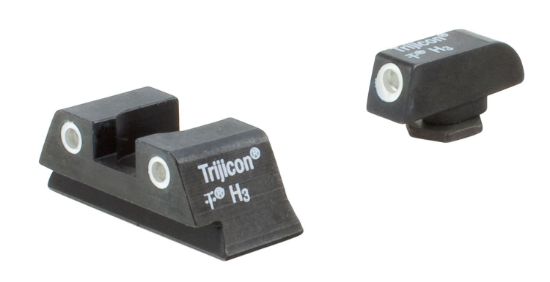 Picture of Trijicon 600777 Bright & Tough Night Sights- Glock Small Frames Black | Green Tritium White Outline Front Sight Green Tritium White Outline Rear Sight 