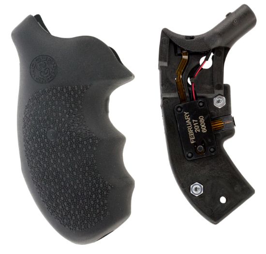 Picture of Hogue 60080 Overmolded Red Laser Enhanced Monogrip Black Smith & Wesson J-Frame Round Butt (Standard Full Size) 