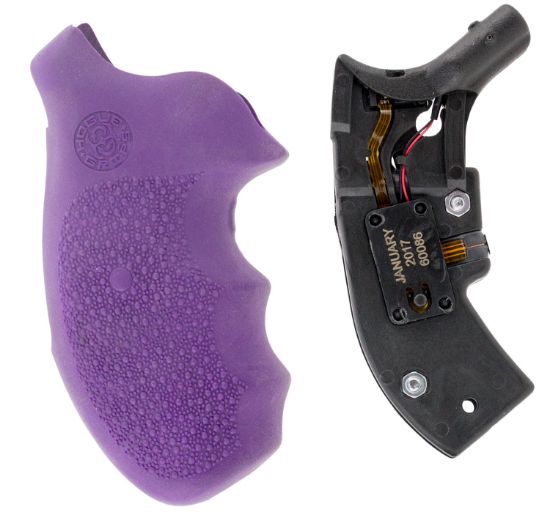 Picture of Hogue 60086 Overmolded Red Laser Enhanced Monogrip Purple Smith & Wesson J-Frame Round Butt (Standard Full Size) 