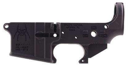 Picture of Spikes Stls019 Spider Stripped Lower Receiver With Billet Markings Multi-Caliber 7075-T6 Aluminum Black Anodized For Ar-15 