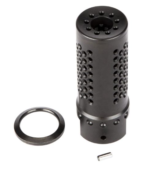 Picture of Spikes Tactical Sbv1019 Dynacomp Extreme Muzzle Brake Black Nitride 416R Stainless Steel With 5/8"-24 Tpi Threads & 2.25" Oal For 308 Win 