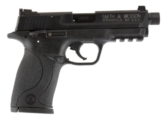 Picture of Smith & Wesson 10199 M&P Compact 22 Lr 3.50" Threaded Barrel 10+1, Black Polymer Frame With Picatinny Acc. Rail, Black Armornite Aluminum Slide, Ambidextrous Manual Safety 