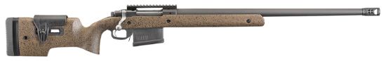 Picture of Ruger 47183 Hawkeye Long-Range Target Full Size 300 Win 10+1 26" Matte Black Steel Threaded Barrel, Picatinny Rail Steel Receiver, Black Speckled Brown Adj Comb & Lop Laminate Stock 