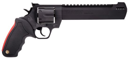 Picture of Taurus 2-440081Rh Raging Hunter 44 Rem Mag 6Rd 8.37" Black Stainless Steel Barrel Matte Black Oxide Steel Frame & Cylinder Black Rubber With Integrated Red Cushion Insert Grip 