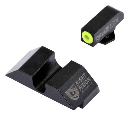 Picture of Night Fision Glk001014ygz Tritium Night Sights For Glock Black | Green Tritium Yellow Ring Front Sight Black Rear Sight 