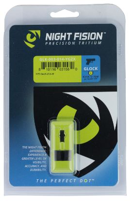 Picture of Night Fision Glk003014ygz Tritium Sight Set U-Notch Rear Black/Yellow Ring Tritium Front/Black Frame Fits Compatible W/Glock 42/43/43X, Front Post/Rear Dovetail Mount 