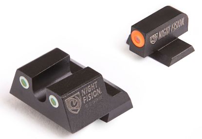 Picture of Night Fision Cnk027007ogw Perfect Dot Tritium Night Sights For Canik Black | Green Tritium Orange Ring Front Sight Green Tritium White Ring Rear Sight 