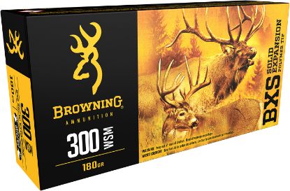 Picture of Browning Ammo B192430001 Bxs Copper Expansion 300 Wsm 180 Gr Lead Free Solid Expansion Polymer Tip 20 Per Box/ 10 Case 