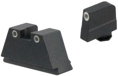 Picture of Ameriglo Gl349 Optic Compatible Sight Set For Glock Black | 3Xl Tall Green Tritium With White Outline Front Sight 3Xl Tall Green Tritium With White Outline Rear Sight 