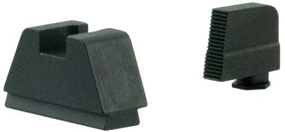 Picture of Ameriglo Gl506 Optic Compatible Sight Set For Glock Black | 3Xl Tall Black Serrated Front Sight 3Xl Tall Black Flat Rear Sight 
