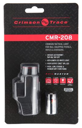 Picture of Crimson Trace 0182401 Cmr-208 Universal Tactical Light Rail Master Black Anodized 110/420 Lumens White Led Light 