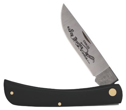 Picture of Case 00092 Sod Buster 3.70" Folding Skinner Plain Etched As-Ground Tru-Sharp Ss Blade/Smooth Black Synthetic Handle 