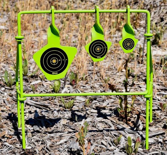 Picture of Sme Smest22fld Spinning Target Handgun Steel Black/Green Bullseye Illustration Impact Enhancement Motion 