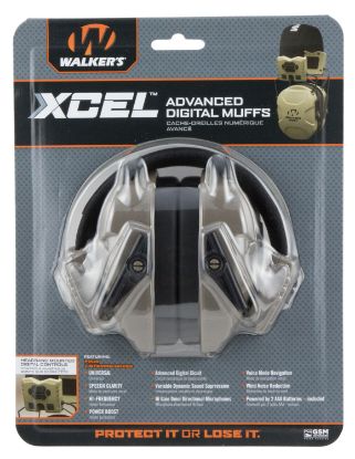 Picture of Walker's Gwpxsem Xcel 100 Advanced Digital Muff 26 Db Over The Head Gray/Black Polymer 