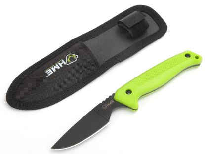 Picture of Hme Knfbck Fixed Blade 2.50" Fixed Caper Plain Black Oxide 420Hc Ss Blade Green Tpr Handle Includes Sheath 