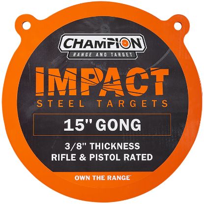 Picture of Champion Targets 44913 Center Mass Gong 15" Pistol/Rifle Gray Ar500 Steel Gong 3/8" Thick Hanging 