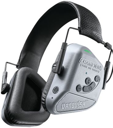 Picture of Champion Targets 40982 Vanquish Pro Elite Muff Over The Head Bluetooth Enabled Rechargeable Li-Ion Battery Black/Gray 