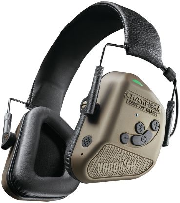 Picture of Champion Targets 40983 Vanquish Pro Elite Muff Over The Head Bluetooth Enabled Rechargeable Li-Ion Battery Gold/Black 