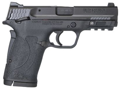 Picture of Smith & Wesson 11663 M&P Shield Ez Micro-Compact Frame 380 Acp 8+1, 3.67" Black Armornite Steel Barrel & Serrated Slide, Matte Black Polymer Frame W/Picatinny Rail, Thumb/Grip Safety, Ambidextrous 