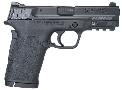 Picture of Smith & Wesson 180023 M&P Shield Ez 380 Acp 8+1 3.67" Barrel, Black Polymer Frame With Picatinny Acc. Rail, Black Armornite Stainless Steel Slide, Loaded Chamber Indicator, No Manual Safety 