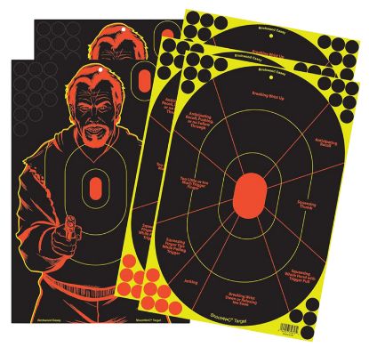 Picture of Birchwood Casey 34630 Shoot-N-C Reactive Target Combo Pack Self-Adhesive Paper Handgun Multi Color Silhouette/Bad Guy Includes Pasters 5 Pack 