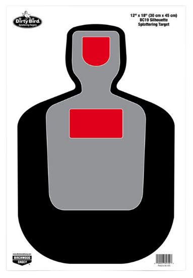 Picture of Birchwood Casey 35717 Dirty Bird Silhouette Tagboard Hanging Pistol 12" X 18" Multi-Color 8 Per Pkg 