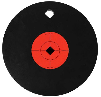 Picture of Birchwood Casey 47603 World Of Targets Single Hole 8" Pistol/Rifle Black/Orange Ar500 Steel Circle W/Crosshair & Diamond 0.38" Thick Hanging 