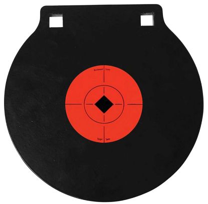 Picture of Birchwood Casey 47604 World Of Targets Double Hole 8" Pistol/Rifle Black/Orange Ar500 Steel Circle W/Crosshair & Diamond 0.38" Thick Hanging 