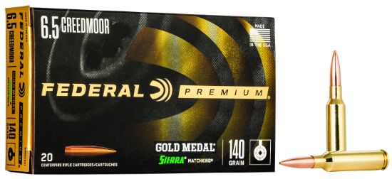 Picture of Federal Gm65crd1 Premium Gold Medal 6.5 Creedmoor 140 Gr Sierra Matchking Bthp 20 Per Box/ 10 Case 