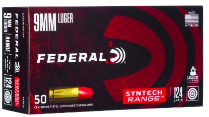 Picture of Federal Ae9sj2 American Eagle Syntech Range 9Mm Luger 124 Gr Total Syntech Jacket Flat Nose 50 Per Box/ 10 Case 