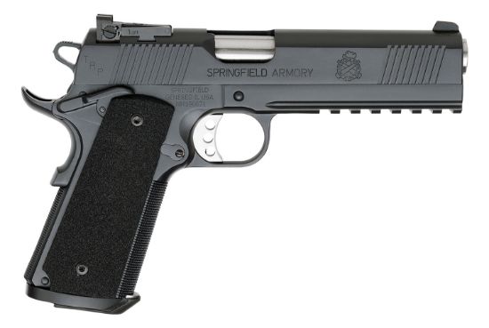 Picture of Springfield Armory Pc9105lca18 1911 Trp Operator *Ca Compliant 45 Acp 5" 7+1 Black Armory Kote Long Black Carbon Steel Slide Black G10 Grip 