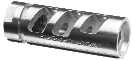 Picture of Rise Armament Ra701223slvr Ra-701 Compensator Silver 416R Stainless Steel With 1/2"-28 Tpi Threads & 2.50" Oal For 5.56X45mm Nato Ar-Platform 