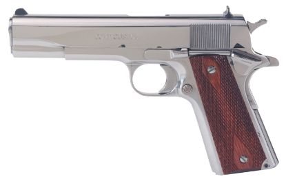 Picture of Colt Mfg O1070bsts 1911 Government 45 Acp 7+1 5" Stainless National Match Barrel, Serrated Slide & Frame W/Beavertail, Redwood Grip 