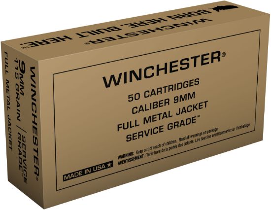 Picture of Winchester Ammo Sg9w Service Grade 9Mm Luger 115 Gr Full Metal Jacket 50 Per Box/ 10 Case 